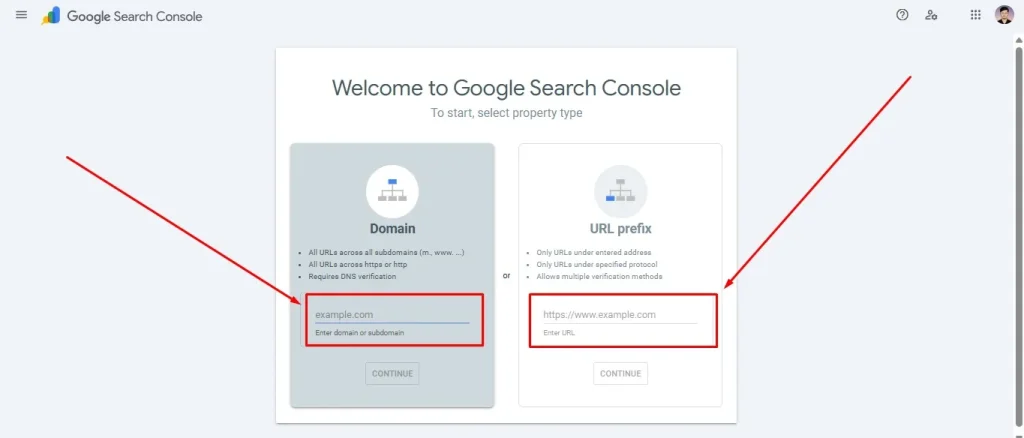 How to Set Up Google Search Console  Choose a Property Type