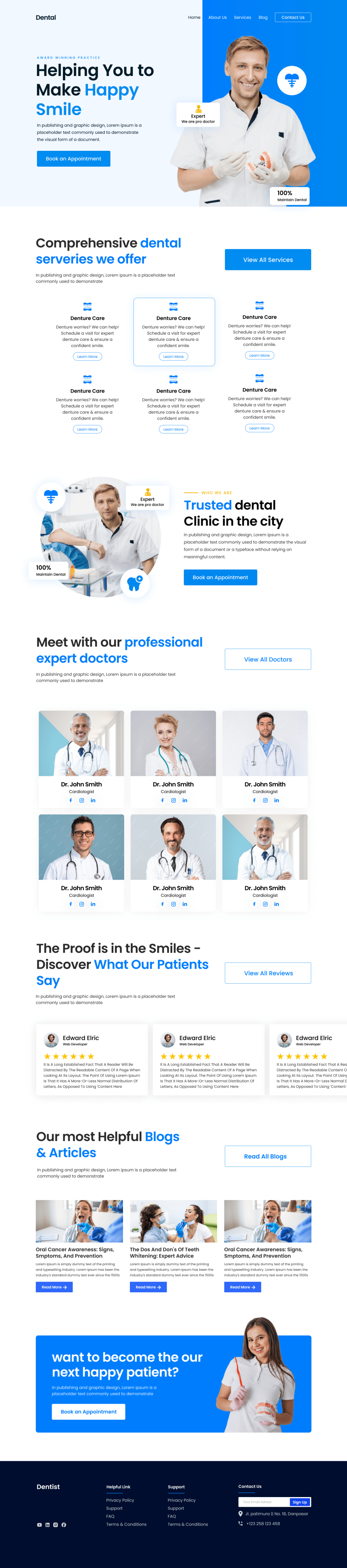 Dentist portfolio page image